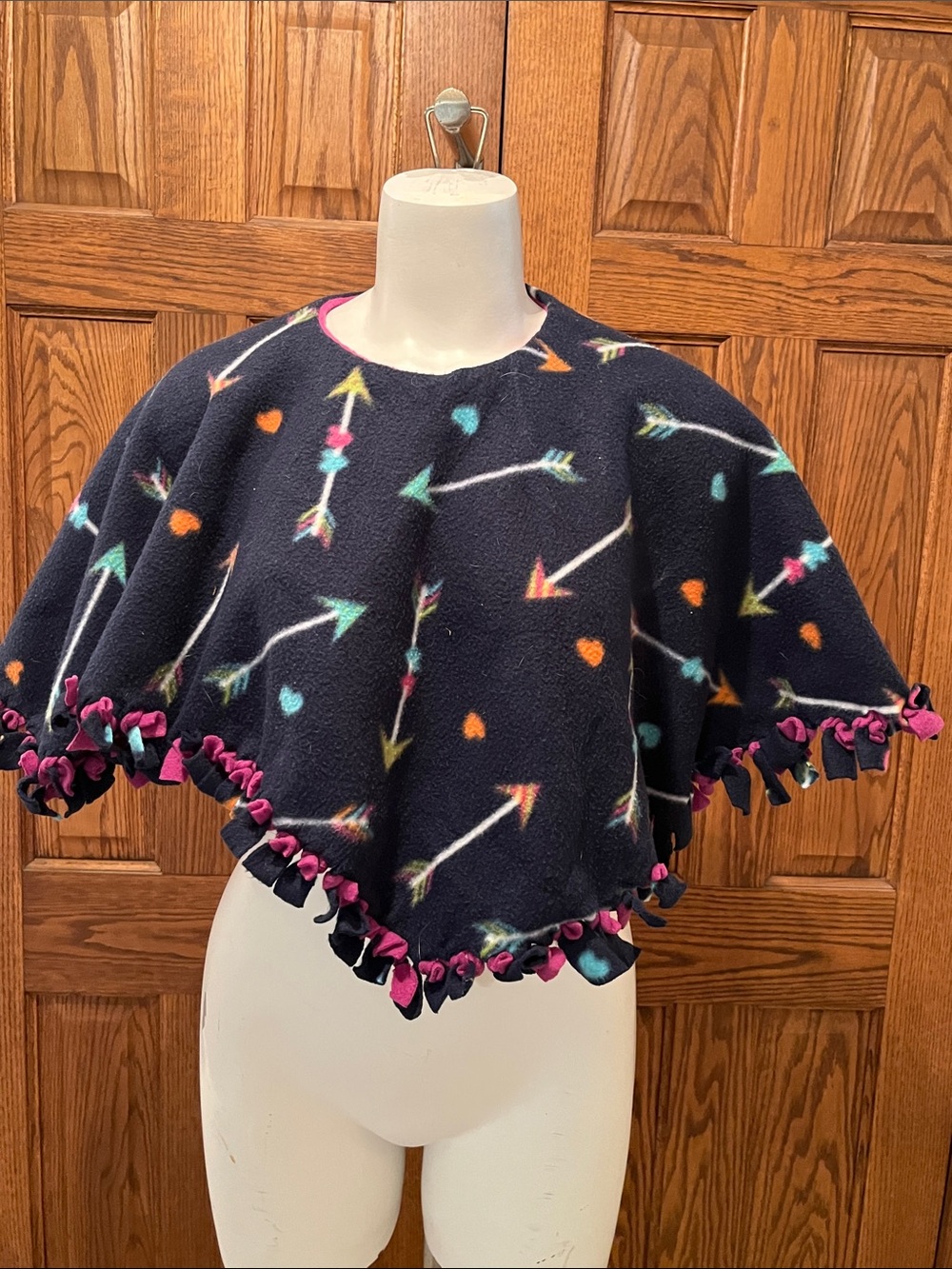 Handmade reversible poncho for a  child  M